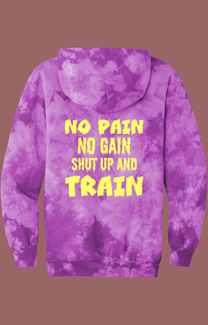 Unisex Crystal Tie-Dye Purple Pullover Hoodie